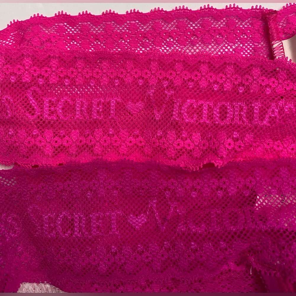 2 - 2012 Victoria’s Secret vintage logo lace waist low rise cotton bikinis - Picture 3 of 5
